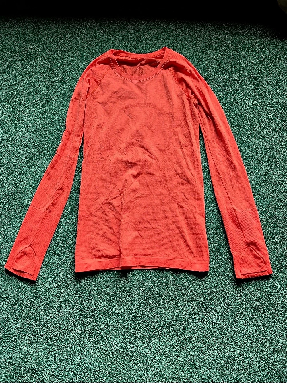 lululemon Swiftly Tech Long-Sleeve Shirt Orange Athletic Top